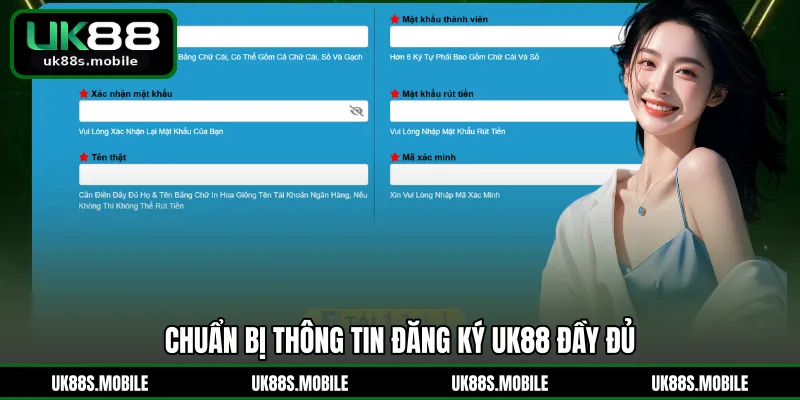 Chuẩn bị thông tin đăng ký UK88 đầy đủ